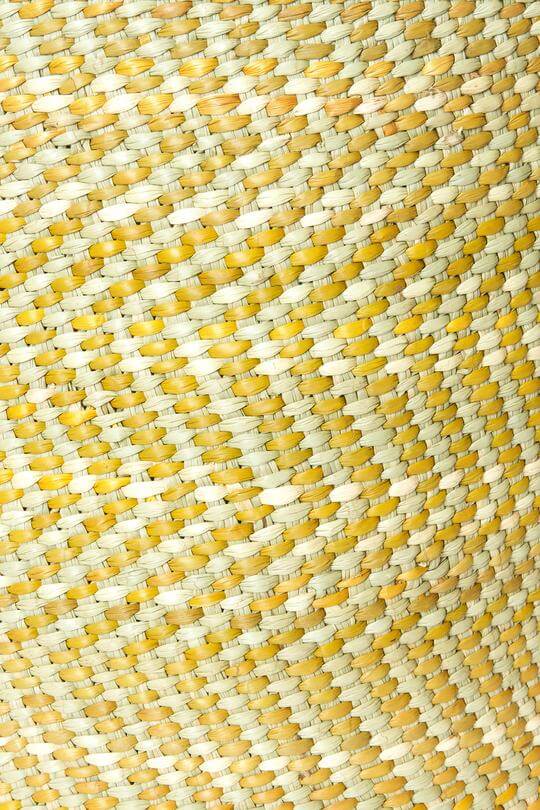 Swahili African Modern Yellow & Natural Maila Milulu Reed Baskets