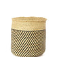 Swahili African Modern Iringa Baskets with Diagonal Black Stripes